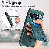 זול תיק טלפון אחר-טלפון מגן עבור Pixel 9 Pro Pixel 9 Pro XL Pixel 8 Pro Pixel 8 פיקסל 9 Pixel 7 Pixel 7 Pro Pixel 6 Pixel 6 Pro כיסוי אחורי עם מעמד חריץ לכרטיס עמיד בזעזועים רטרו TPU PC עור PU