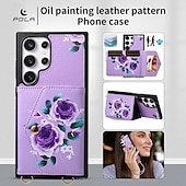baratos Capa Samsung-telefone Capinha Para S24 Ultra S24 Plus S23 Ultra S23 Plus Capa traseira Com Suporte com cordão com pulseira Retro TPU Couro PU
