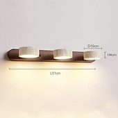 cheap Indoor Wall Lights-Wood Wall Sconce Wall Light Vanity Light with Rotatable Cylinder Lampshade Over Mirror Wall Lighting 110-240V