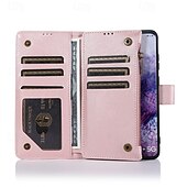 Недорогие Чехлы для Samsung-телефон Кейс для Назначение S21 FE S21 S21 Ультра Плюс A72 S20 Plus S20 Ультра S20 A12 A32 A52 Кейс на заднюю панель со стендом с ремешком на запястье Разъем для карты Ретро ТПУ Кожа PU