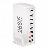olcso USB-elosztók-268w-os asztali gan töltő 8 portos usb típusú c pd töltő gyorstöltés 3.0 usb típusú c gyorstöltő mobil usb töltő