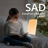 abordables Protections personnelles-lampe de luminothérapie 12000 lux lumière d&#039;ambiance avec 2 modes de couleur 3 niveaux de luminosité 3 réglages de minuterie commande tactile lampe de lumière du jour sans UV