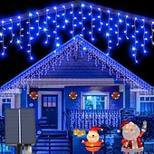 זול מופעל באמצעות אנרגיה סולארית-4m 96leds חיצוני סולארי קרח בר מחרוזת אור חצר מרזבים מרפסת גדר מדרגות חג המולד חתונה אווירה חגיגית מחרוזת אור דקורטיבית