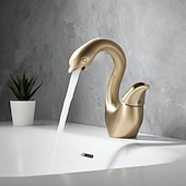 baratos Torneiras de Lavatório de Casa de Banho-torneira em forma de cisne torneira misturadora de pia torneira de pia alça única torneira de pia de banheiro com furo único torneira misturadora de água torneira para banheiro cozinha