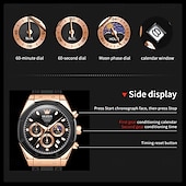 baratos Relógios Quartz-OLEVS 9911 Relógios Masculinos com Pulseira de Silicone à Prova d&#039;Água Cronógrafo Fase da Lua Relógio Masculino Luxuoso Multifuncional