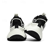 economico Sneakers da uomo-scarpe da ginnastica da uomo futuristiche con suola spessa in bianco e nero - scarpe sportive leggere e traspiranti per abbigliamento casual o da corsa