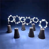 cheap Solar String Lights-2M Solar String Lights, 20 LEDs Wine Bottle String Lights, Warm White, RGB and Waterproof for Christmas &amp; Wedding Decorations 5pcs Set