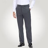 זול חליפות רשמיות-חל pants גברים שחורים אפורים לחליפות מסיבת בית מכנסיים ארוכים צבעים אחידים מיקרו-אלסטיים מתאימות סטנדרטיות