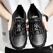 cheap Men&#039;s Sneakers-Men&#039;s White Perforated Casual Shoes with Hand-Stitched Detailing, Breathable Mesh Upper and Comfortable Slip-On Design