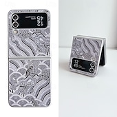 お買い得  サムスン用ケース-電話 ケース 用途 Zフリップ6 Z Flip 5 Z Flip 4 バックカバー スタンド付き 耐衝撃 レトロ風 繊維 PC