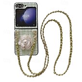Недорогие Чехлы для Samsung-телефон Кейс для Назначение Z-флип 6 Z Flip 5 Z Flip 4 Z Flip 3 Кейс на заднюю панель с ремешком Защита от удара Ретро текстильный ТПУ