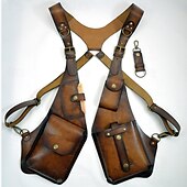 economico Accessori da campeggio-imbracatura antifurto nascosta sotto le ascelle portafoglio fondina borsa in similpelle doppia spalla tasca ascellare gilet sportivo accessori per esterni
