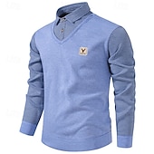 preiswerte Herrenpullover-Herren Pullover Strickpullover Herren Pullover Gerippt Stricken Standard Strick gefälschtes zweiteiliges Streifen Hemdkragen Modisch Brautkleider schlicht Freizeitskleidung Verabredung Bekleidung