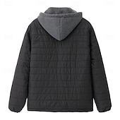 cheap Men&#039;s Downs &amp; Parkas-Men&#039;s Winter Coat Puffer Jacket Quilted Jacket Transition Jacket Pocket Hooded Office &amp; Career Date Casual Daily Warm Winter Color Block Black Red Navy Blue Blue Puffer Jacket