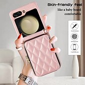 זול מארז סמסונג-טלפון מגן עבור Z Flip 6 Z Flip 5 Z Flip 4 Z Flip 3 כיסוי אחורי עם מעמד רוכסן חריץ לכרטיס רטרו TPU עור PU