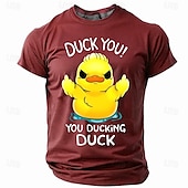 お買い得  メンズおもしろTシャツ-男性用面白いグラフィックTシャツ「君を怒らせる！君というアヒル」ダジャレワードプレイ半袖