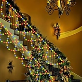 abordables Guirlandes lumineuses USB-Guirlande lumineuse LED alimentée par USB 4 m 138 LED en forme de vague pour intérieur et extérieur, fête, avant-toit, rampe d&#039;escalier, vacances, Noël, nouvel an, éclairage coloré, 1 pièce