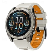 halpa Garmin kellonauhat-Kellon ranneke varten Garmin Fenix 8 47mm 51mm 7X 6 6X Pro Epix Pro Instinct 2X Approach S70 S62 S60 Forerunner 955 945 Epix Marq Descent Quatix 22mm 26mm Silikoni Korvaus Hihna Quick Fit Säädettävä