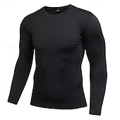economico T-shirt e Canottiere da Corsa-Per uomo T-shirt da corsa Maglia a compressione Manica Lunga Maglietta Casuale Athleisure Autunno Tinta unita Asciugatura Rapida Traspirante Allenamento in Palestra Camminata Jogging abbigliamento