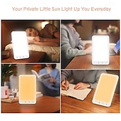 abordables Protections personnelles-Lampe triste Lampe de luminothérapie sans UV Lampe portable à lumière naturelle avec lumière LED et 3 niveaux de luminosité réglables et température de couleur &amp;fonction mémoire