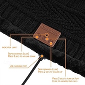 cheap On-ear &amp; Over-ear Headphones-Bluetooth Beanie with Scarf Bluetooth Rechargeable Knit Cap with Wireless Hands Free Head Hat Christmas Gift for Men and Women