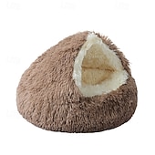 economico Coperte e plaid-Letto di peluche per gatti, ciambella rilassante, letto per cani e gatti, letto rotondo lavabile anti-ansia, soffice letto per coccole per cani, comodo letto con cuscino per cani e gatti per cuccioli di piccola taglia