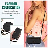 baratos Capa Samsung-telefone Capinha Para Dobra Z 6 Z Fold 5 Z Fold 4 Z Fold 3 Capa traseira Com Suporte Zíper com cordão Retro TPU Couro PU
