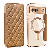 お買い得  その他のスマホケース-電話 ケース 用途 ピクセル9プロ ピクセル9プロXL ピクセル9 バックカバー 磁石バックル ワイヤレス充電をサポート カード挿入口 レトロ風 TPU PUレザー