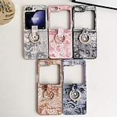 preiswerte Samsung-Handyhülle-Handy Hülle Handyhüllen Für Samsung Galaxy Z Flip 6 Z Flip 5 Z Flip 4 Z Flip 3 Rückseite mit Handschlaufe Stoßresistent Retro PC PU-Leder