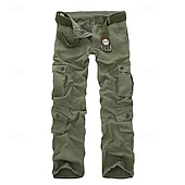 baratos Partes inferiores-Homens Calças Outdoor Calça Cargo Calças de Trilha Militar Côr Camuflagem Ao ar livre Normal Prova-de-Água Respirável Secagem Rápida Calças Preto Verde Tropa Algodão Caça Alpinismo Campismo