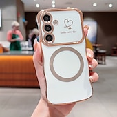 Недорогие Чехлы для Samsung-телефон Кейс для Назначение S24 S24 Ultra Plus S23 Ultra Plus S23 S22 S22 Плюс Ультра S25 Ультра Кейс на заднюю панель Магнитный Поддержка беспроводной зарядки Защита от удара Ретро Покрытие