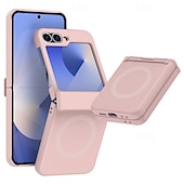 cheap Samsung Cases-Phone Case For Z Flip 6 Z Flip 5 Z Flip 4 Z Flip 3 Back Cover Magnetic Support Wireless Charging Shockproof Retro TPU Silicone