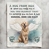cheap Personalized Gifts-Personalized Photo Blanket Pet Memorial Hug From Heaven Soft and Cozy Memorial Throw Customized with Photos Ideal for Comfort Remembrance and as a Thoughtful Keepsake Gift