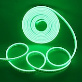 voordelige Neon LED-verlichting-5m waterdichte led neon buislamp, flexibele stripverlichting enkele kleur voor binnen en buiten decoratief 12v eu/uk/us/au stekker