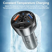 cheap Car Charger-Power Car Charger Fast Charging 20W PD Socket Dual USB QC 3 Type C Cable Car Charger Adapter with LED Ambient Light