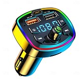 cheap Car Charger-USB Car Charger Quick Charge Bluetooth 5.0 FM Transmitter USB Type C 65W Car Fast Charging Bluetooth FM Transmitter Music Player