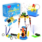 お買い得  文房具-子供向けのSTEM科学ロボットキット、6イン1科学実験プロジェクトエンジニアリングビルディングロボットキット、男の子女の子向けの誕生日プレゼントおもちゃ