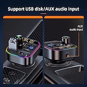 levne Nabíječky do auta-bezdrátový bluetooth adaptér do auta bluetooth 5,3 fm vysílač aux rádiový přijímač mp3 přehrávač handsfree volání typ-c usb nabíječka do auta