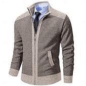 economico Maglioni Cardigan da uomo-Per uomo Cardigan Maglione Maglione da abito Maglione in pile A coste Maglia Corto Lavorato a maglia Color Block Colletto alla coreana Top caldi Contemporaneo moderno Da tutti i giorni Per uscire