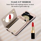 economico Cover Samsung-telefono Custodia Per Capovolgi Z 6 Z Flip 5 Z Flip 4 Z Flip 3 Per retro con cordino Slot per schede Fibbia ad anello Retrò TPU pelle sintetica