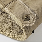 tanie Kurtki i płaszcze męskie-Męskie Kurtka Trucker Płaszcz zimowy Kurtka polarowa Kurtka Sherpa Biuro i kariera Codzienne Keep Warm Wygodne Kieszeń Zima Równina Zabytkowe Moda Klapa Niebieski Zielony Khaki Kurtki