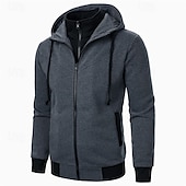 cheap Basic Hoodies-Men&#039;s Hoodie Full Zip Hoodie Tactical Hoodie Black Light Grey Dark Gray Hooded Plain Tactical Sports &amp; Outdoor Daily Streetwear Cool Casual Winter Spring &amp;  Fall Clothing Apparel Hoodies Sweatshirts