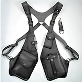 economico Accessori da campeggio-imbracatura antifurto nascosta sotto le ascelle portafoglio fondina borsa in similpelle doppia spalla tasca ascellare gilet sportivo accessori per esterni