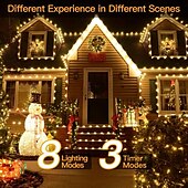 abordables Guirlandes lumineuses à brancher-Guirlande lumineuse de Noël 100 m 1000 LED, guirlande lumineuse en fil de cuir étanche avec télécommande, basse tension, parfaite pour la décoration extérieure et intérieure de Noël
