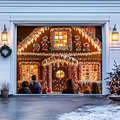 billige Julegarasjeportdeksler-juledørdekorasjoner utendørs garasjeportdeksel julegodteri banner gårdshus stort julebakgrunn for ferie utendørs garasjedør hjem veggdekorasjoner