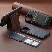 Недорогие Чехлы для iPhone-телефон Кейс для Назначение iPhone 16 Про Макс Плюс Айфон 15 Про Макс Плюс iPhone 14 13 12 Pro Max Plus iPhone 14 Pro Max iPhone 13 12 Pro Max Кейс на заднюю панель со стендом Съемный Магнитный Ретро