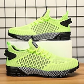 baratos Ténis para Homem-tênis esportivos respiráveis verde neon masculino – tênis de corrida de malha leve com sola acolchoada