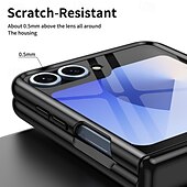 Χαμηλού Κόστους Samsung Θήκη-τηλέφωνο tok Για Z Flip 6 Z Flip 5 Πίσω Κάλυμμα και προστατευτικό οθόνης Ανθεκτική σε πτώσεις Ρετρό Επιμετάλλωση