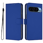 זול תיק טלפון אחר-טלפון מגן עבור Pixel 9 Pro Pixel 9 Pro XL Pixel 8 Pro Pixel 8 פיקסל 9 Pixel 7 Pixel 7 Pro Pixel 6 Pixel 6 Pro כיסוי הפוך עם מעמד עם רצועת יד חריץ לכרטיס רטרו TPU עור PU