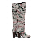 cheap Slouch Boots-Women&#039;s Brown Over The Knee Slouchy Boots - Chunky Heel, Pointed Toe, Stylish Casual Fall and Winter Footwear